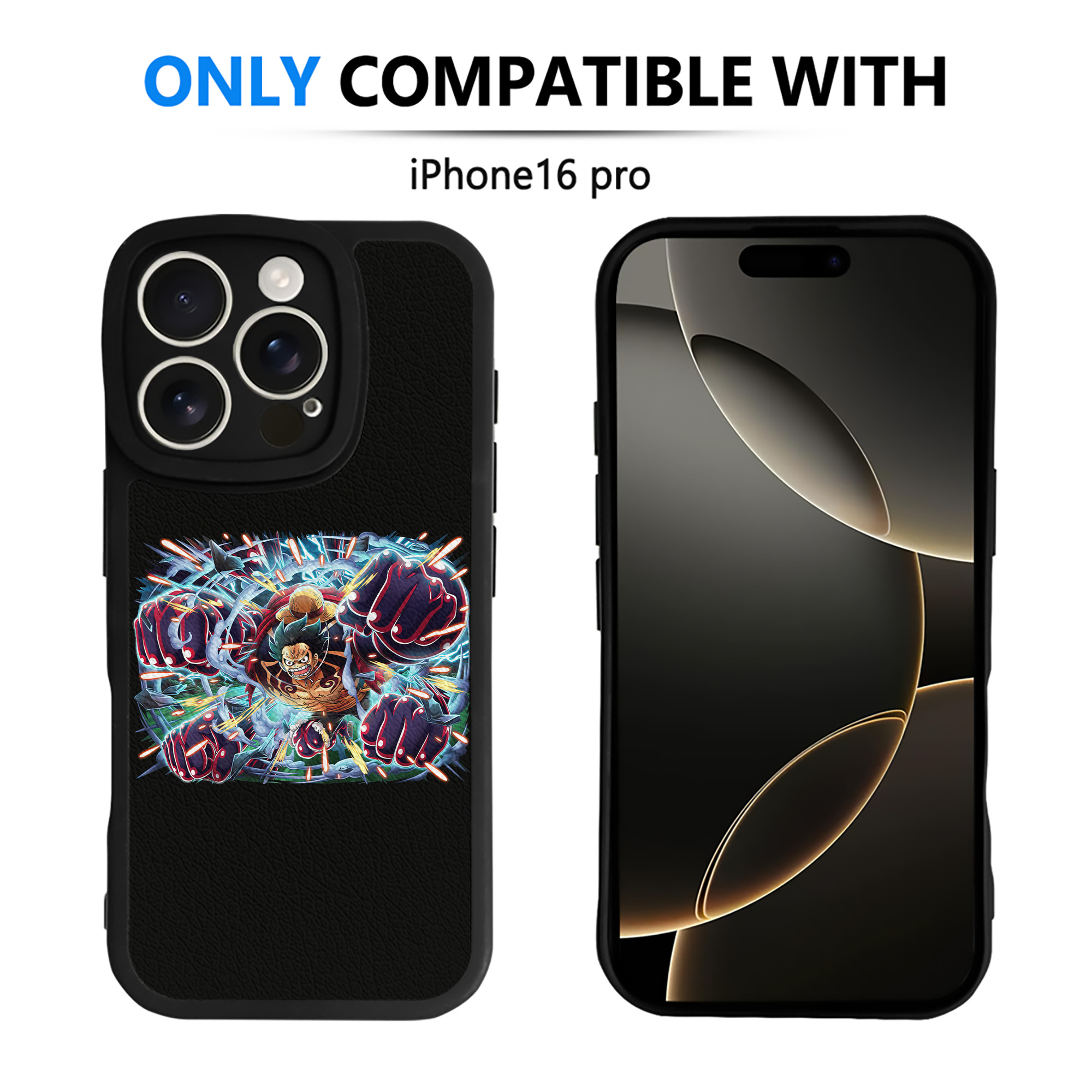 （画像用） ワンピース モンキー・D・ルフィ ONE PIECE Monkey D. Luffy 【iPhone 16シリーズ対応】シリコンスマホケース（レザー調） 材質：シリコン